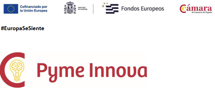 Cofinanciado por la Unión Europea · Ministerio de Hacienda · Fondos Europeos · Cámara de Comercio de España · Programa Pyme Innova · #EuropaSeSiente