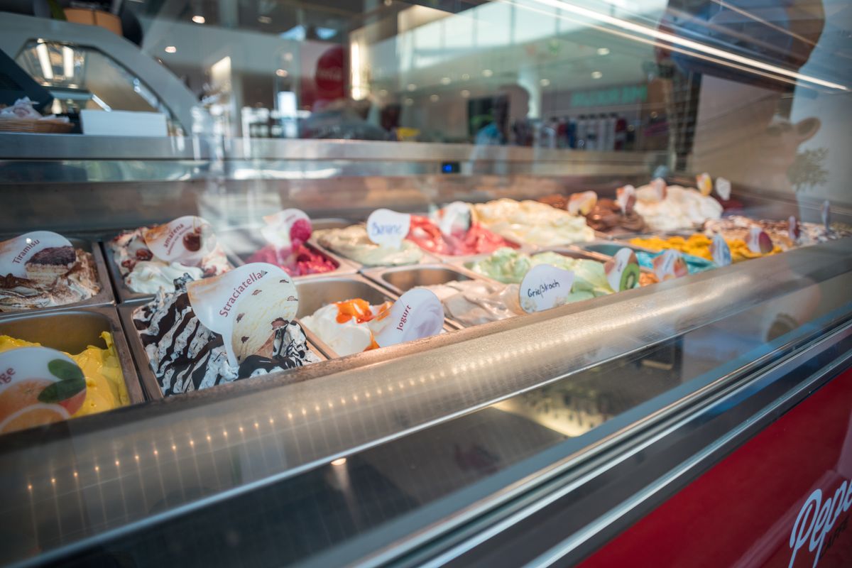 Vitrina de helados artesanos